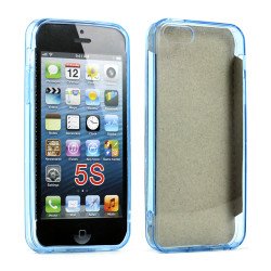 Apple iPhone 5 5S Crystal Clear Hybrid Case (Blue Clear)